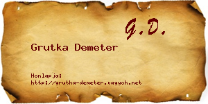 Grutka Demeter névjegykártya